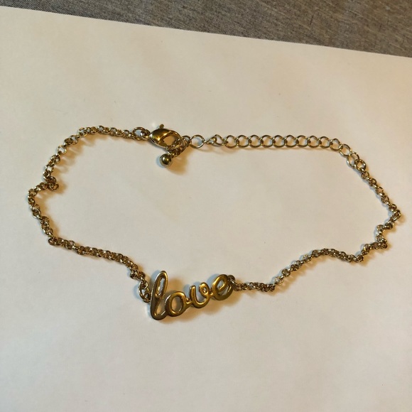 Gold “love” anklet - Picture 1 of 1